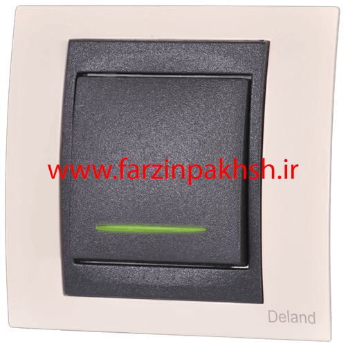 کلید تبدیل توکار دلند مدل مکانیزم سیلور رنگ طوسی روشن