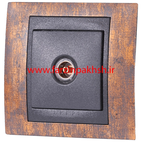 پریز برق فیش آنتن توکار دلند مدل سیلور رنگ ماهاگونی مشکی