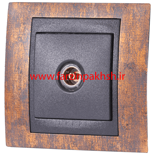 پریز برق فیش آنتن توکار دلند مدل سیلور رنگ ماهاگونی مشکی