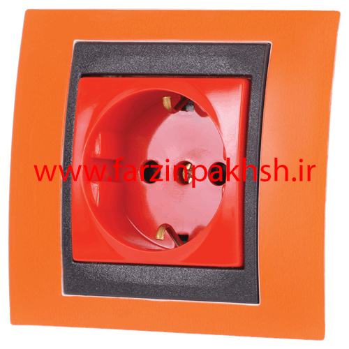 پریز برق ارت دار توکار محافظ دار UPS دلند مدل سیلور رنگ نارنجی