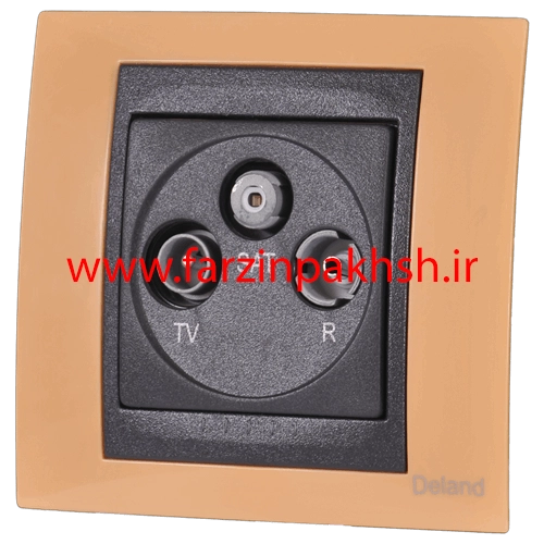 پریز فیش آنتن مرکزی توکار دلند مدل سیلور رنگ کرم تیره