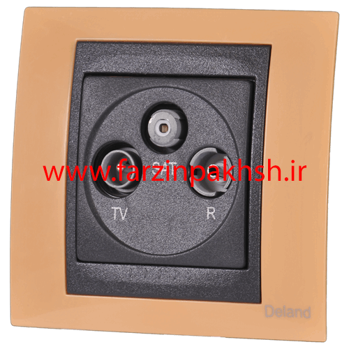 پریز فیش آنتن مرکزی توکار دلند مدل سیلور رنگ کرم تیره