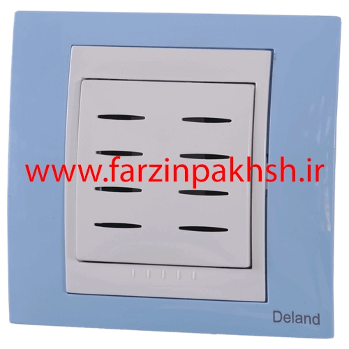 پریز زنگ اخبار (بیزر) توکار دلند مدل سیلور رنگ آبی اطلسی