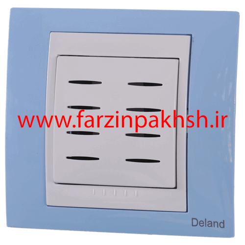 پریز زنگ اخبار (بیزر) توکار دلند مدل سیلور رنگ آبی اطلسی