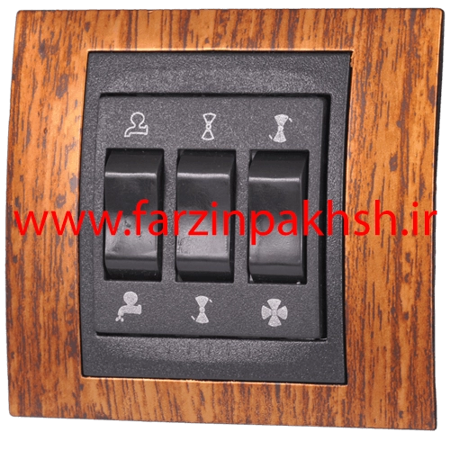 کلید کولر (جدید) توکار دلند مدل سیلور رنگ ماهاگونی مشکی
