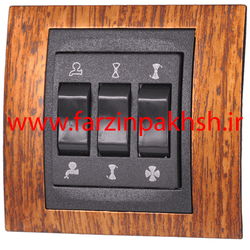 کلید کولر (جدید) توکار دلند مدل سیلور رنگ ماهاگونی مشکی