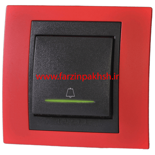 کلید شاسی راه پله توکار دلند مدل سیلور رنگ قرمز متالیک