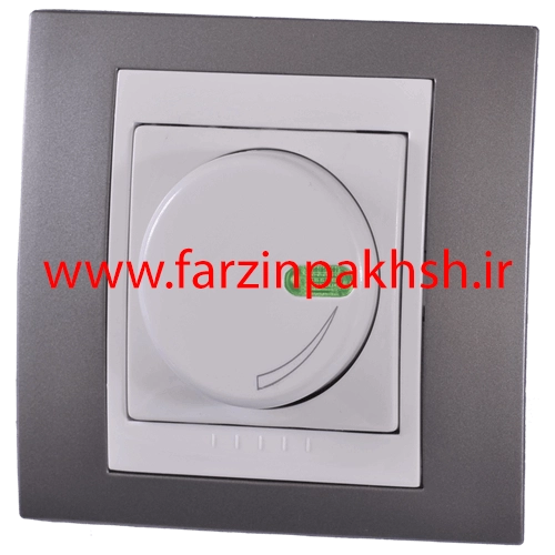 کلید دیمر لامپ (800w) توکار دلند مدل سیلور رنگ خاکستری