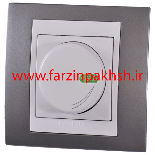 کلید دیمر لامپ (800w) توکار دلند مدل سیلور رنگ خاکستری