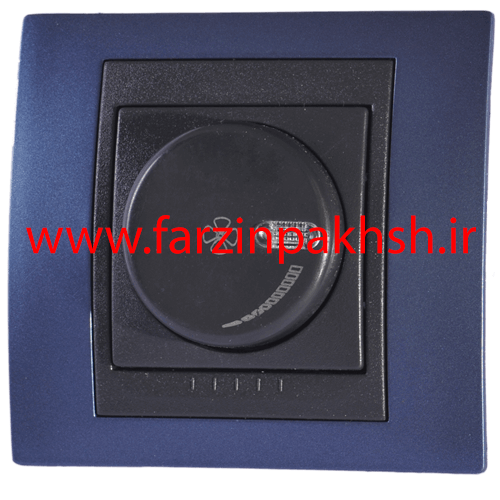 کلید دیمر فن (800w) توکار دلند مدل سیلور رنگ آبی کاربنی