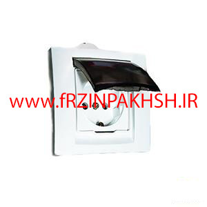 پریز برق محافظ دار توکار دلند مدل سیلور بارانی