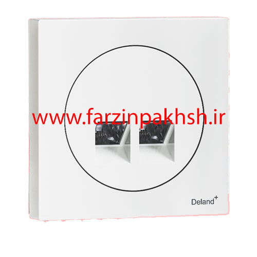 پریز سوکت تلفن دوقلو (4 خط) توکار دلند مدل آوا