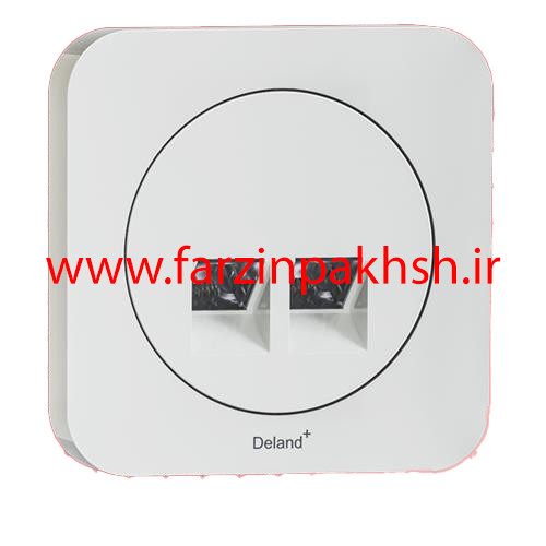 پریز سوکت تلفن دو قلو (4 خط) توکار دلند مدل آدا