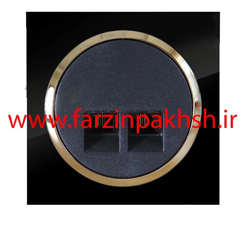 پریز تلفن تک سوکت (دو خط) توکار دلند مدل آوا پلکسی قاب مشکی