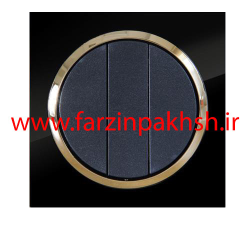 کلید سه پل توکار دلند مدل آوا پلکسی قاب مشکی