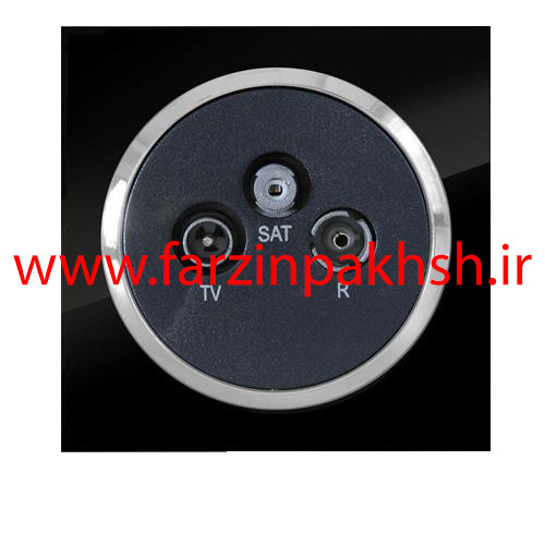 پریز فیش آنتن مرکزی توکار دلند مدل آوا پلکسی قاب مشکی