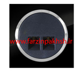 پریز سوکت تلفن دوقلو(4خط) توکار دلند مدل آوا پلکسی قاب مشکی