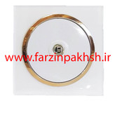 پریز برق فیش آنتن توکار دلند مدل آوا پلکسی قاب سفید