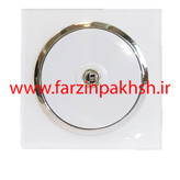 پریز برق فیش آنتن توکار دلند مدل آوا پلکسی قاب سفید