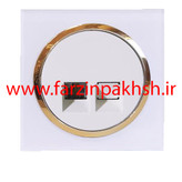 پریز سوکت شبکه Cat6 توکار دلند مدل آوا پلکسی قاب سفید