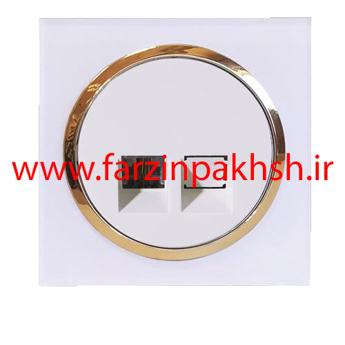 پریز سوکت شبکه Cat6 توکار دلند مدل آوا پلکسی قاب سفید