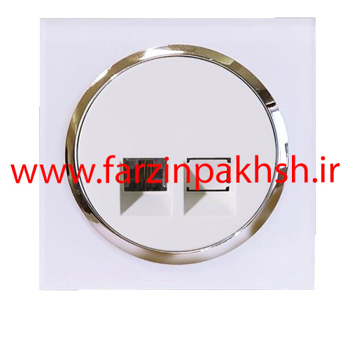 پریز سوکت شبکه Cat6 توکار دلند مدل آوا پلکسی قاب سفید
