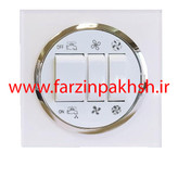 کلید کولر (جدید) توکار دلند مدل آوا پلکسی قاب سفید