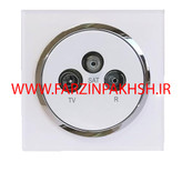 پریز فیش آنتن مرکزی توکار دلند مدل آوا پلکسی قاب سفید