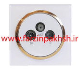 پریز فیش آنتن مرکزی توکار دلند مدل آوا پلکسی قاب سفید