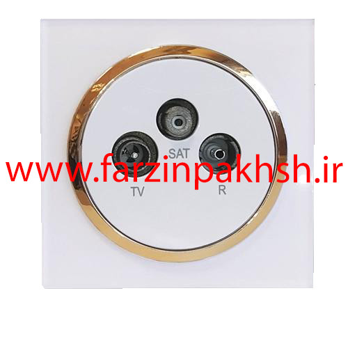 پریز فیش آنتن مرکزی توکار دلند مدل آوا پلکسی قاب سفید