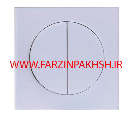 کلید دو پل توکار دلند مدل آوا پلکسی قاب سفید