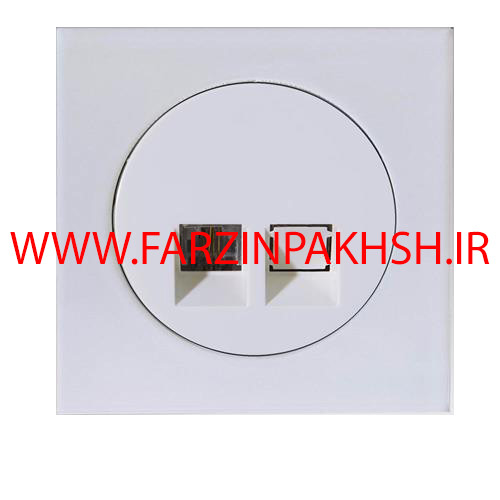 پریز تک سوکت تلفن (دو خط) توکار دلند مدل آوا پلکسی قاب سفید