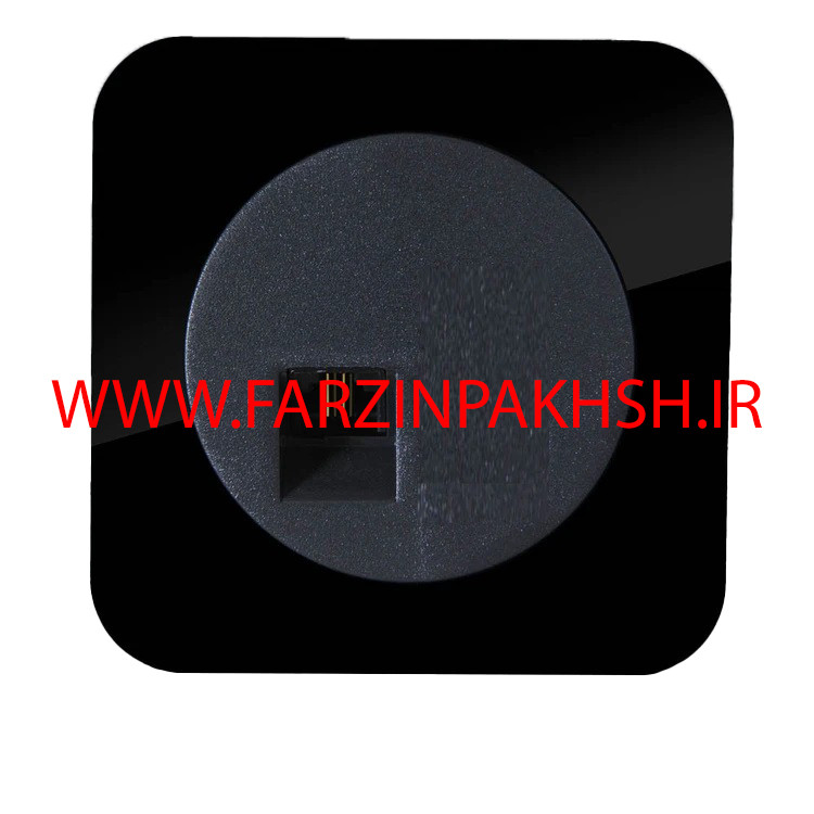 پریز تک سوکت تلفن (دو خط) توکار دلند مدل آوا پلکسی قاب مشکی