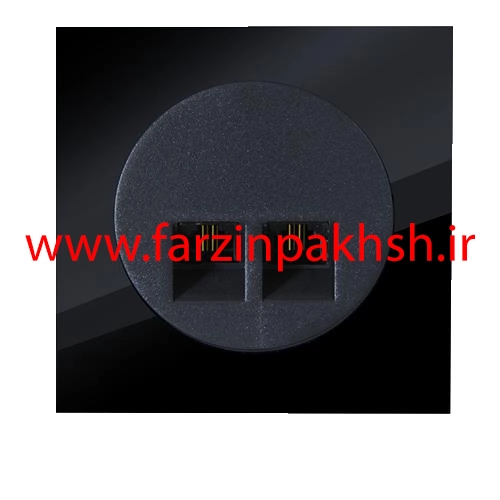 پریز سوکت تلفن دوقلو(4 خط) توکار دلند مدل آوا پلکسی قاب مشکی