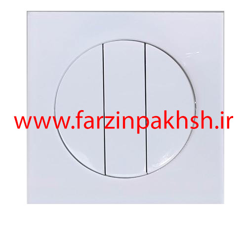 کلید سه پل توکار دلند مدل آوا پلکسی قاب سفید