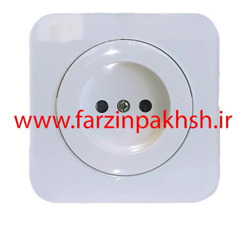 پریز برق محافظ دار توکار دلند مدل آدا پلکسی قاب سفید