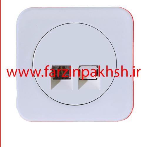 پریز تلفن تک سوکت (دو خط) توکار دلند مدل آدا پلکسی قاب سفید