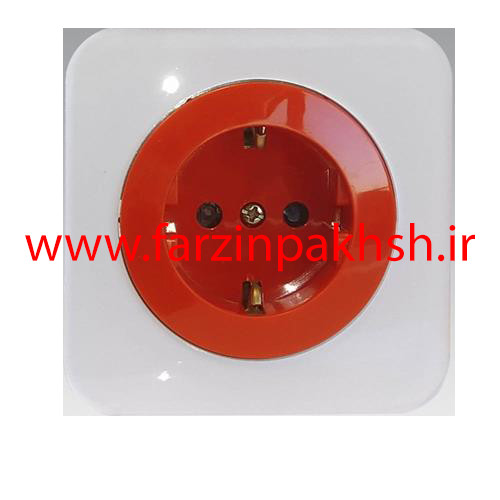 پریز برق ارت محافظ دار UPS توکار دلند مدل آدا پلکسی قاب سفید