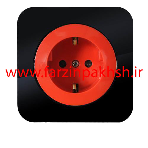 پریز برق ارت محافظ دار UPS توکار دلند مدل آدا پلکسی قاب مشکی