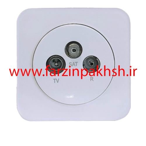 پریز برق فیش آنتن مرکزی توکار دلند مدل آدا پلکسی قاب سفید