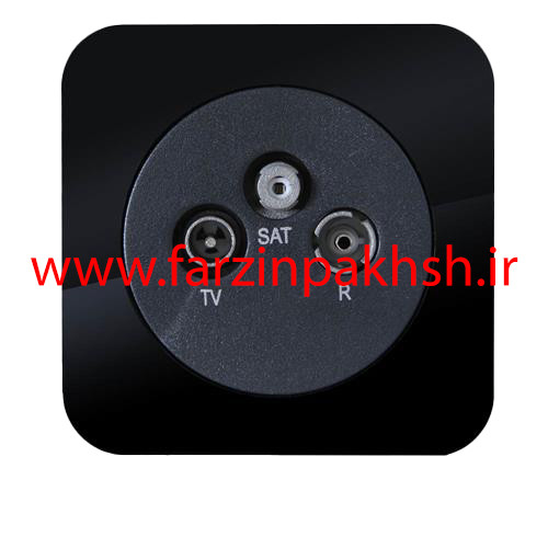 پریز برق فیش آنتن مرکزی توکار دلند مدل آدا پلکسی قاب مشکی