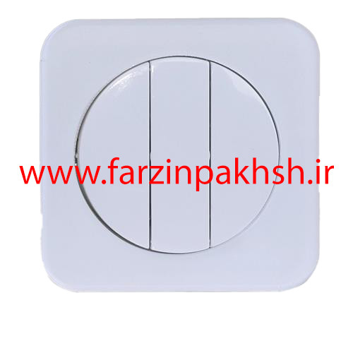 کلید سه پل توکار دلند مدل آدا پلکسی قاب سفید