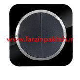 کلید دو پل توکار دلند مدل آدا پلکسی قاب مشکی