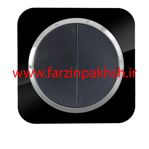 کلید دو پل توکار دلند مدل آدا پلکسی قاب مشکی
