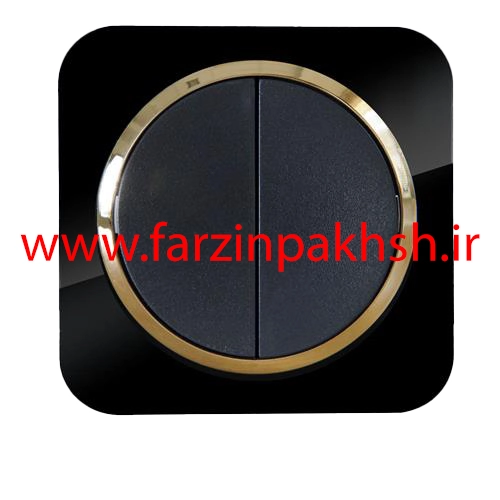 کلید دو پل توکار دلند مدل آدا پلکسی قاب مشکی