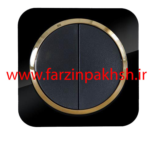 کلید دو پل توکار دلند مدل آدا پلکسی قاب مشکی