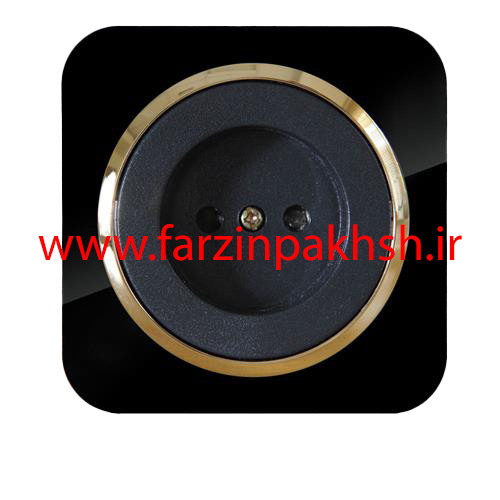 پریز برق ساده محافظ دار توکار دلند مدل آدا پلکسی قاب مشکی