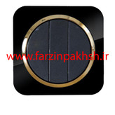 کلید سه پل توکار دلند مدل آدا پلکسی قاب مشکی