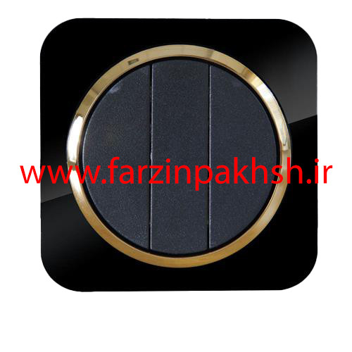کلید سه پل توکار دلند مدل آدا پلکسی قاب مشکی