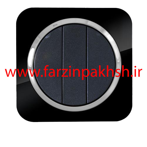 کلید سه پل توکار دلند مدل آدا پلکسی قاب مشکی